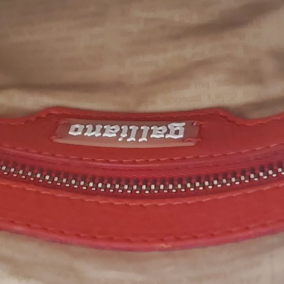 RARE! JOHN GALLIANO BLACK RED LEATHER BOSTON/BOWLING BAG NEW WITH TAG FULL SET - Picture 6 of 11